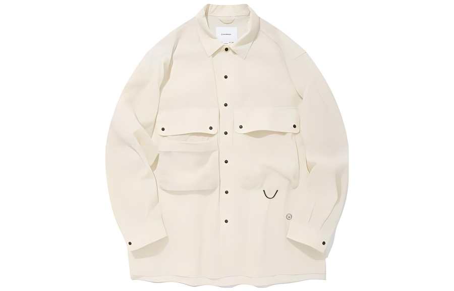COVERNAT Shirt Coat Unisex Ivory White
