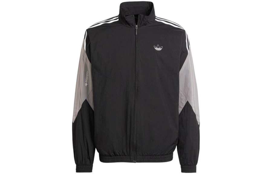 Adidas Adidas Jackets Men's Black Stand Collar Moderate Straight Fit