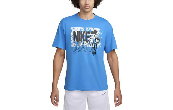 Nike Nike T Shirts Men's Light Blue Crew Neck Moderate Straight Fit