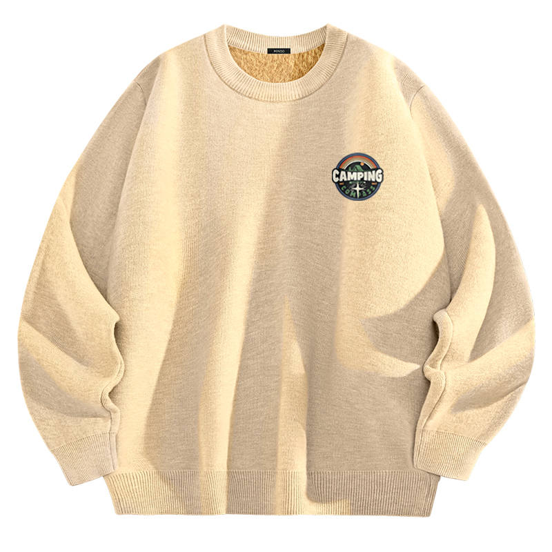 MINISO Knitwear Unisex Crew Neck Thickened And Fleece Lined Other