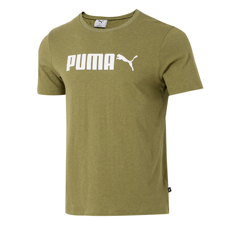 PUMA T Shirts Men's Green Crew Neck Moderate
