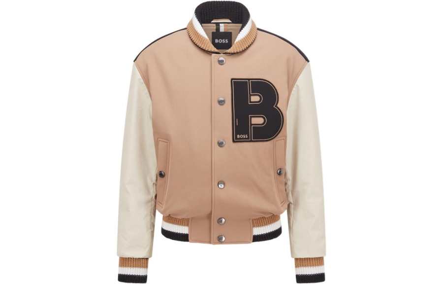 HUGO BOSS Jackets Men's Khaki Baseball Collar Moderate Other