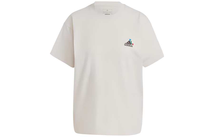 Adidas Adidas T Shirts Unisex Beige Crew Neck Moderate Straight Fit