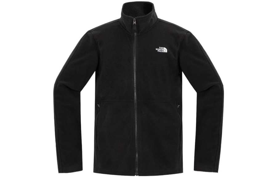 THE NORTH FACE Fleece Tops Men's Black Stand Collar Thickened Other