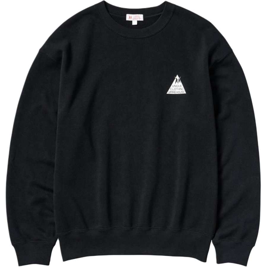 UNIQLO Sweatshirts Unisex Black Crew Neck Moderate