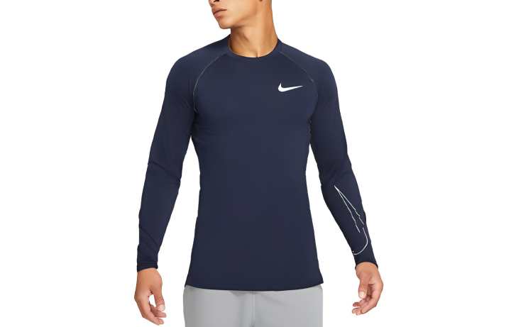 Nike Nike T Shirts Men's Navy Blue Crew Neck Moderate Straight Fit