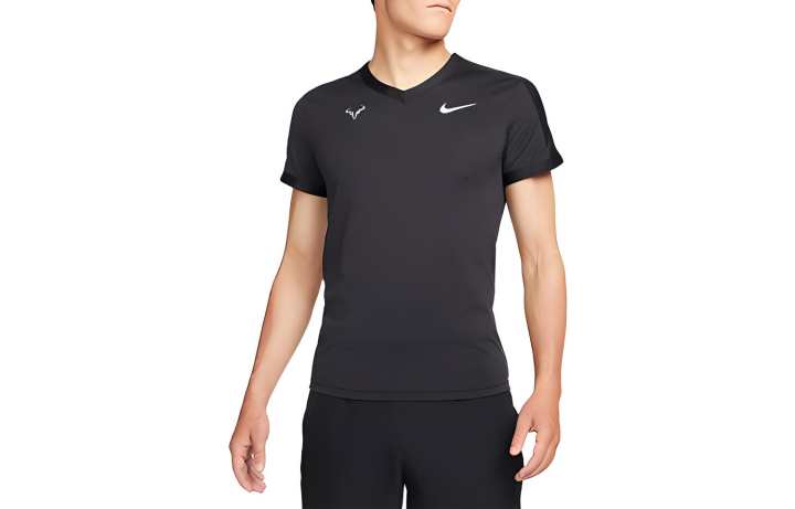 Nike Nike T Shirts Men's Black V Neck Moderate Straight Fit