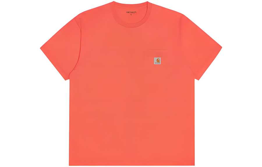 Carhartt WIP T Shirts Men's Orange Crew Neck Moderate