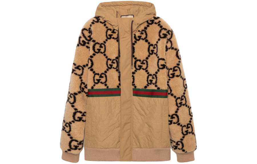 GUCCI GUCCI Gg Jacquard Oversized Hooded Wool Jacket