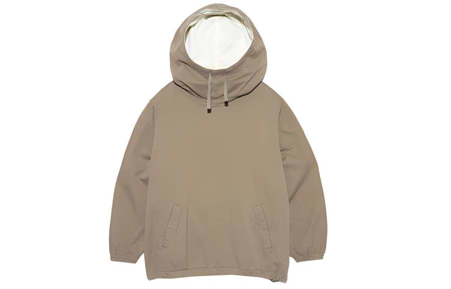 Nanamica Cotton Wool Twill Hooded Pullover Parka Sweatshirt Men's Khaki