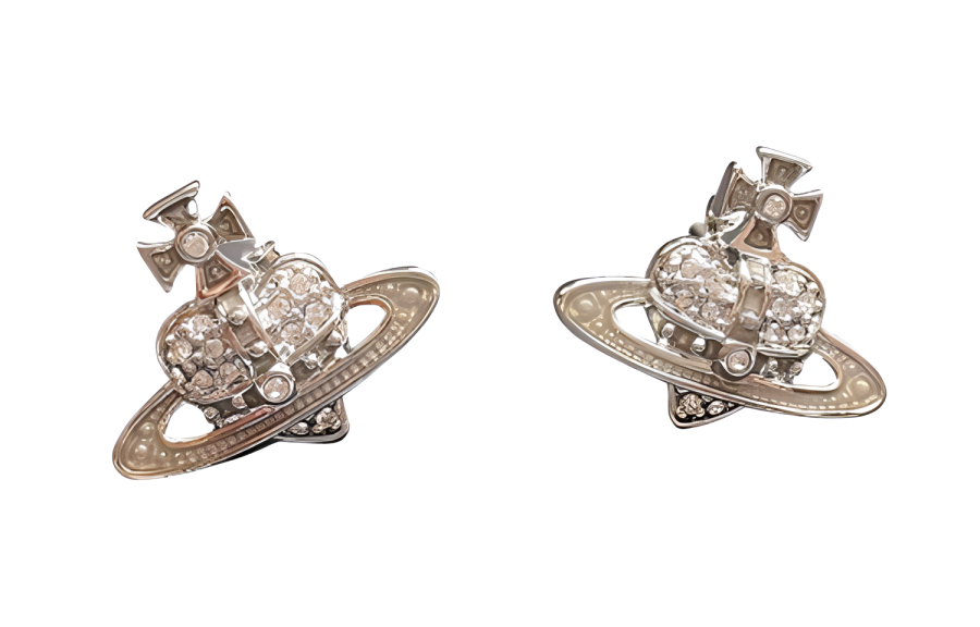 Vivienne Westwood Brass, Crystal Earrings Unisex Silver
