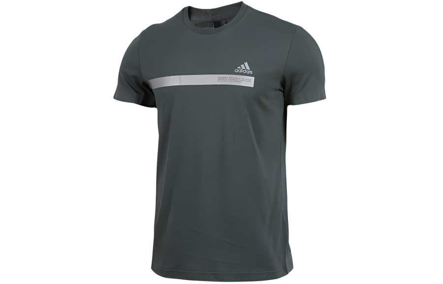 Adidas Adidas T Shirts Men's Gray Crew Neck Moderate Straight Fit
