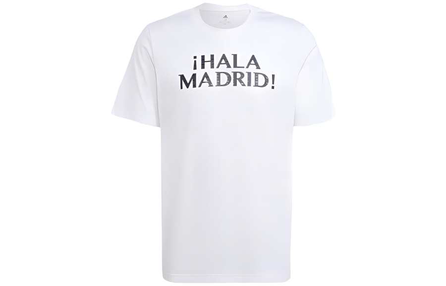 Adidas Adidas Real Madrid T Shirts Men's White Crew Neck Moderate Straight Fit