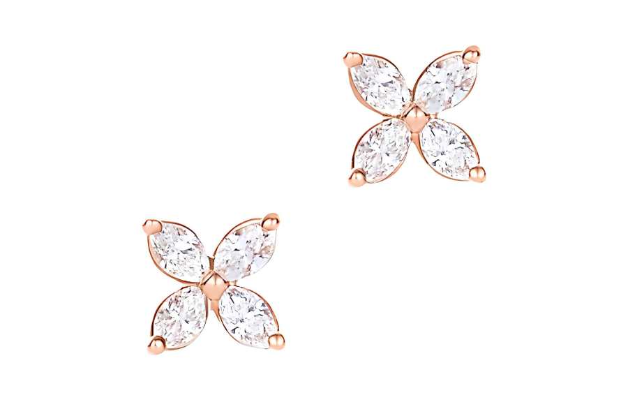 TIFFANY & CO. 18K Rose Gold, Diamond Earrings Women's Rose Gold