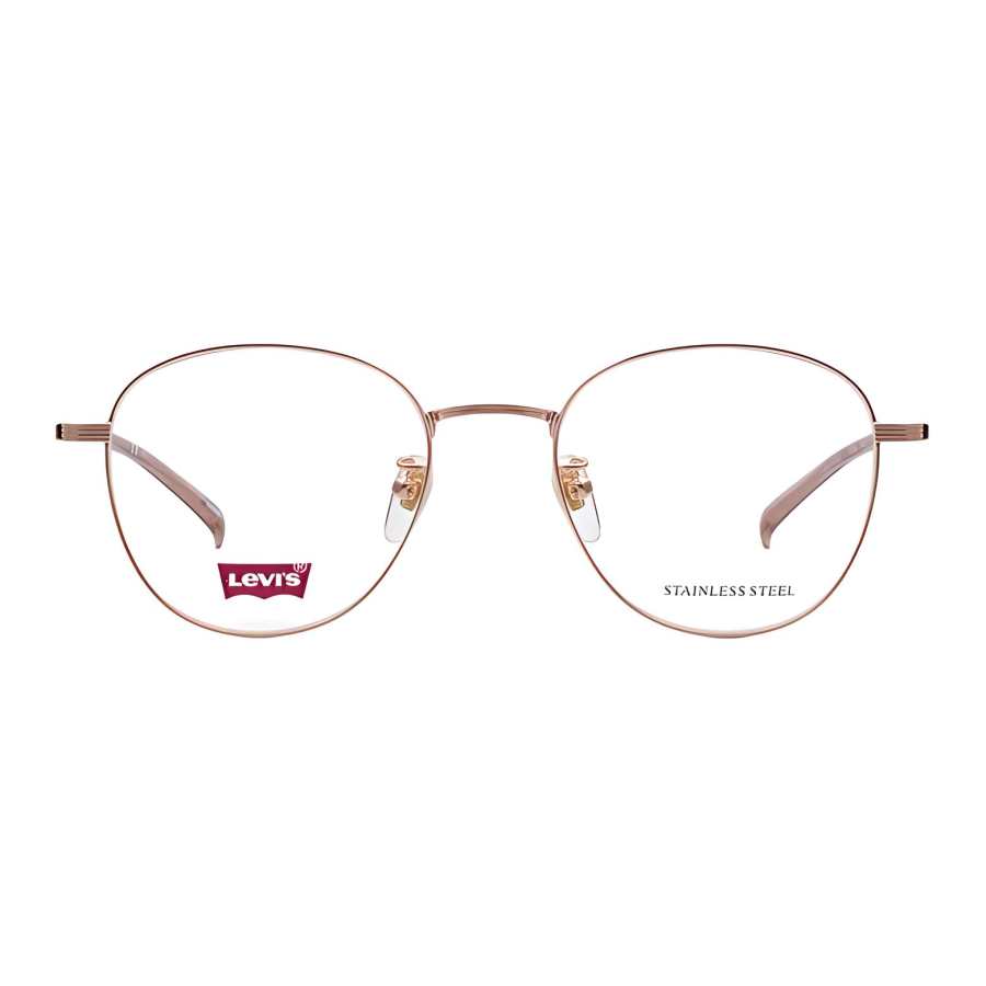 Levis Levis Alloy Oval Eyeglass Frames Unisex Rose Gold