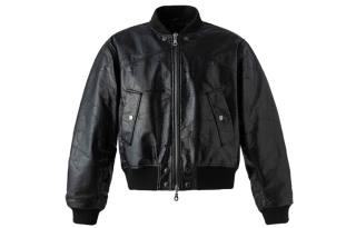FRKM Leather Jackets Unisex Black Stand Collar Moderate Pilot