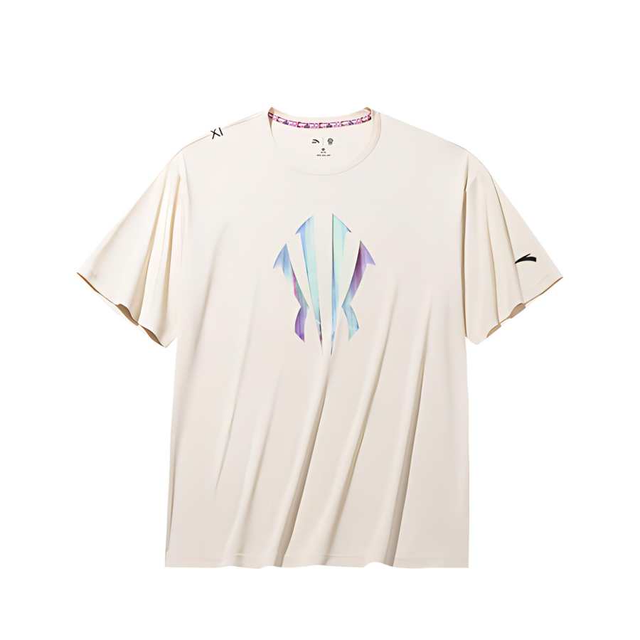 ANTA T Shirts Unisex Moon White Crew Neck Moderate Straight Fit