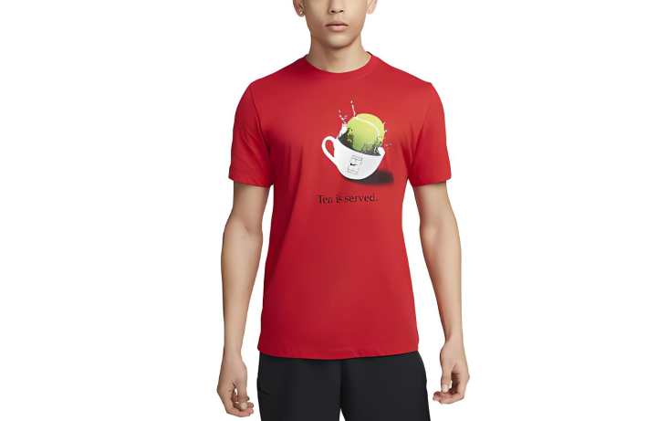 Nike Nike T Shirts Men's University Red Crew Neck Moderate Straight Fit