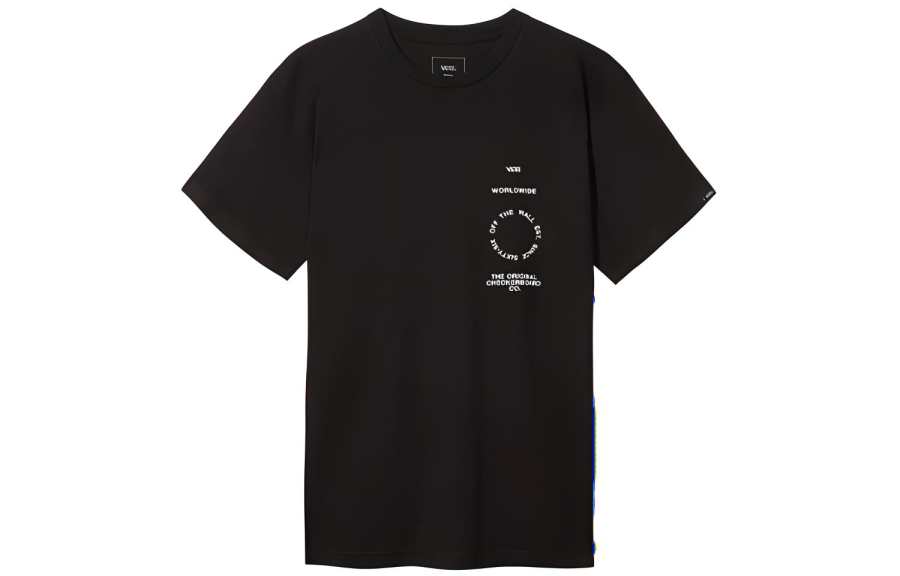 Vans T Shirts Men's Black Crew Neck Moderate Straight Fit