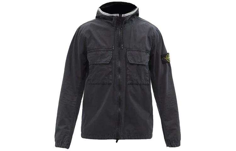 STONE ISLAND Jackets Men's Black Hooded Non Detachable Moderate Other