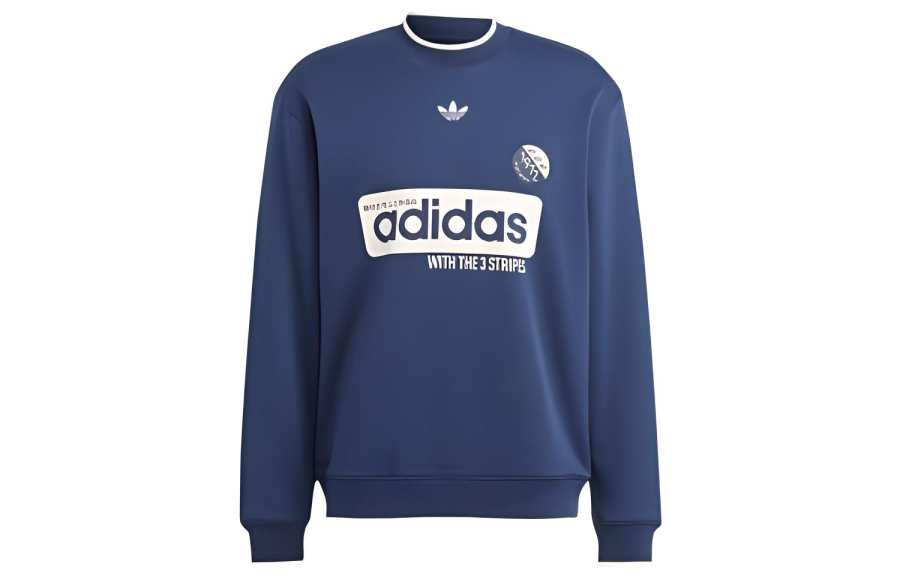 Adidas Originals Sweatshirts Men's Midnight Indigo Crew Neck Thickened Regular