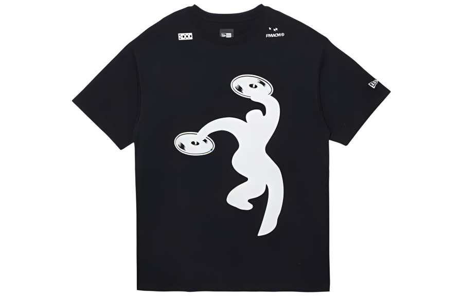 New Era T Shirts Unisex Black Crew Neck Moderate Straight Fit