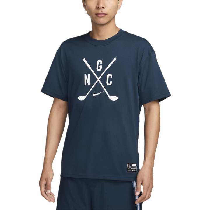 Nike Nike T Shirts Men's Marine Blue Crew Neck Moderate Straight Fit