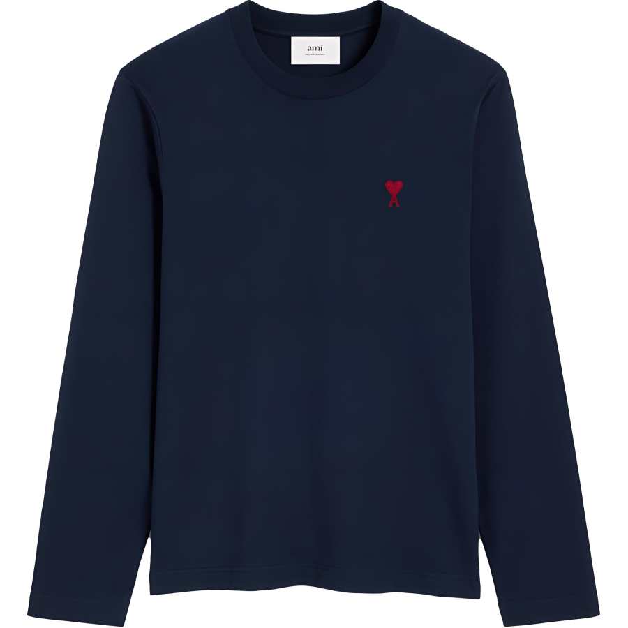 Amiparis logo-embroidered organic-cotton long-sleeved T-shirt