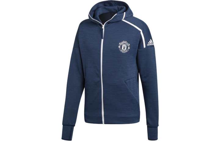 Adidas Adidas MUFC Jackets Men's Blue Hooded Moderate Straight Fit