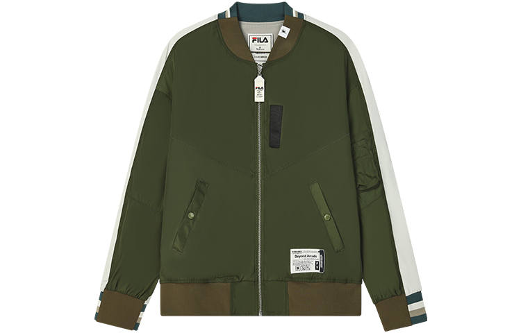 FILA Jackets Men's Scallion Green Baseball Collar Moderate Other