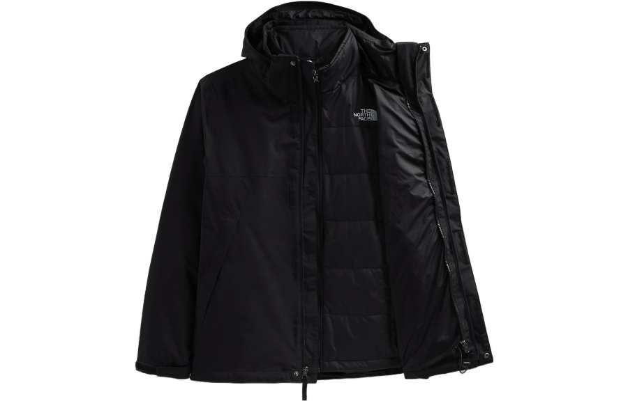 THE NORTH FACE Jackets Men's Black Hooded Moderate Mock Two Piece