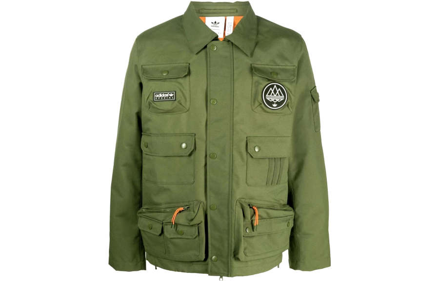Adidas Originals X SPEZIAL Jackets Men's Army Green Lapel Moderate Other