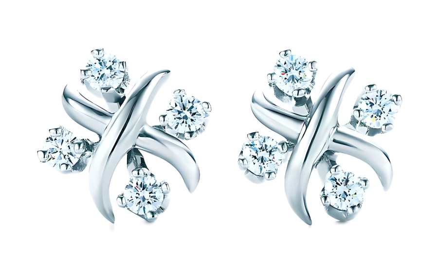 TIFFANY & CO. Schlumberger Series Stud Earrings Women's White