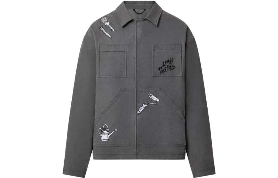 LOUIS VUITTON LOUIS VUITTON Jacket Men's Black Gray