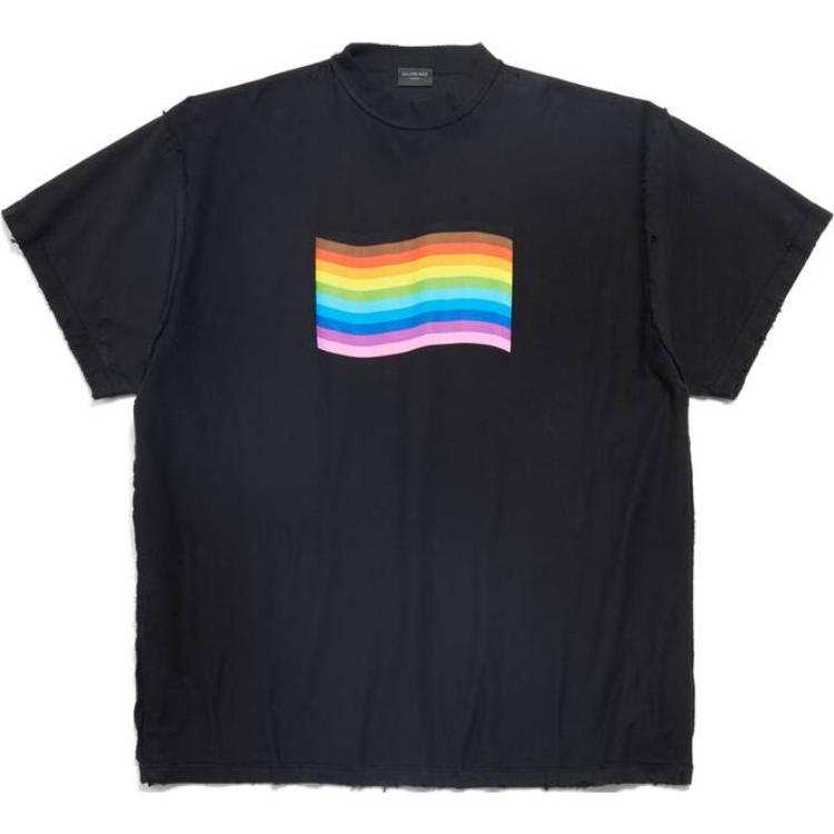 Balenciaga T Shirt Loose Fit Unisex Black