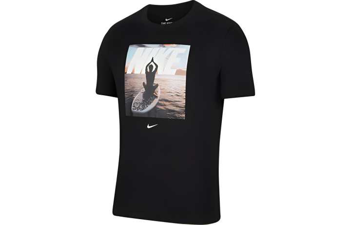 Nike Nike T Shirts Men's Black Crew Neck Moderate Straight Fit
