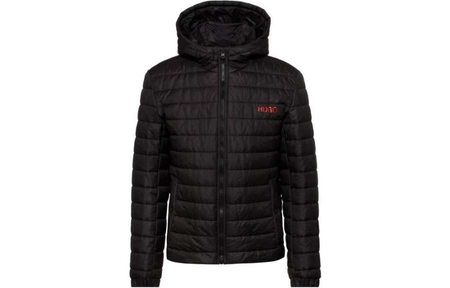 HUGO BOSS 【Zoomed ImageryPrevious Season】logo-print hooded padded jacket
