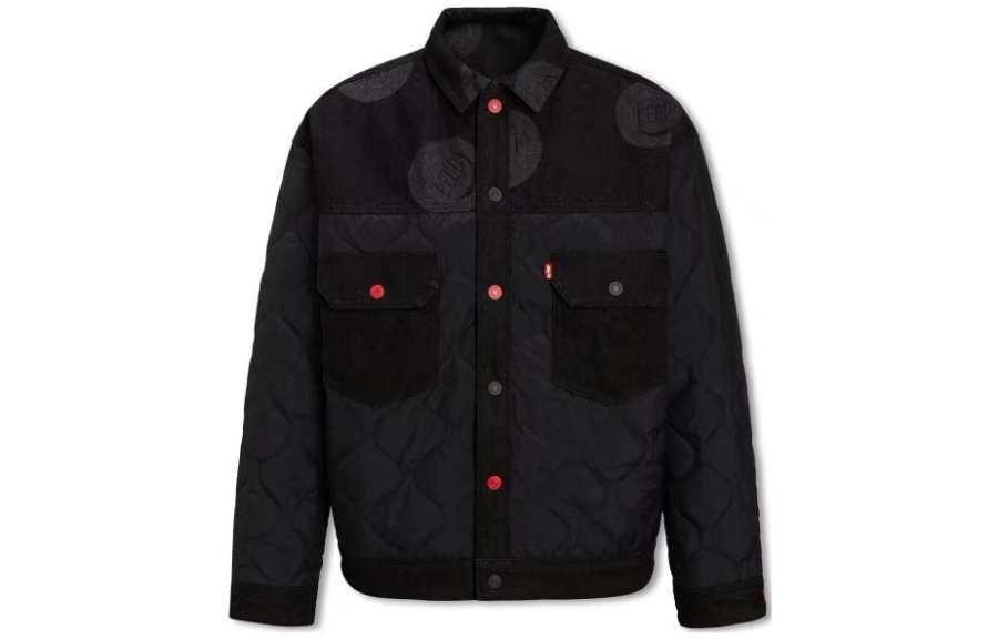 Levis Levis Jackets Men's Black Stand Collar Moderate Reversible