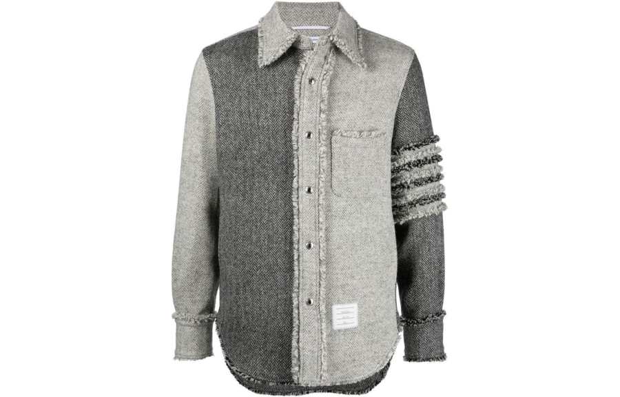 THOM BROWNE THOM BROWNE 4-Bar Contrast-panel Shirt Jacket