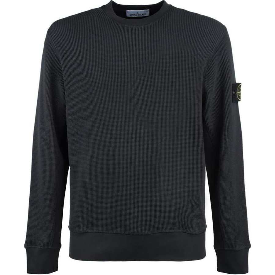 STONE ISLAND Logo Patch Crewneck Knitted Jumper