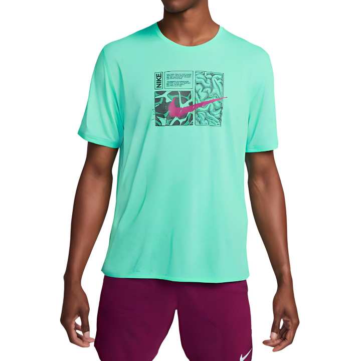 Nike Nike Dri-FIT Miler D.Y.E. "Light Menta/Dynamic Berry" T-shirt