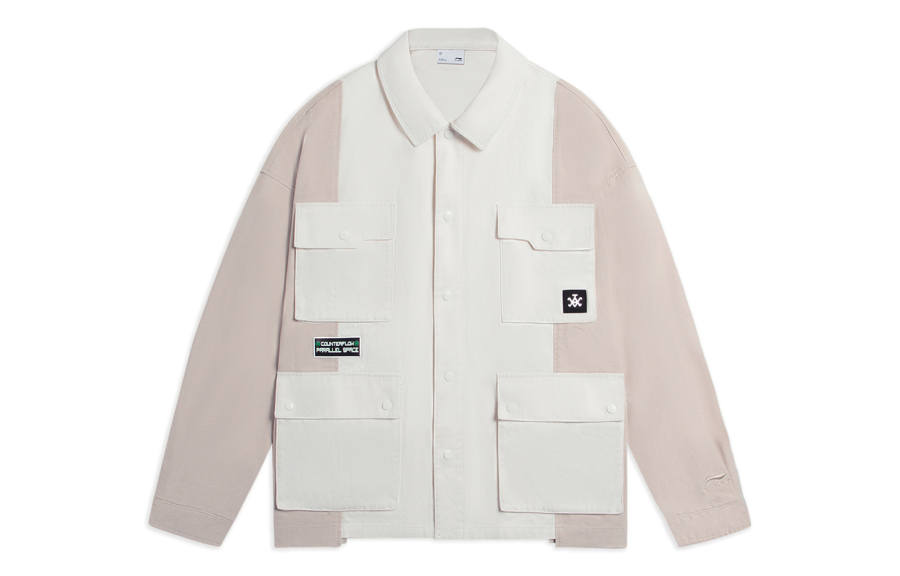 Li-Ning Li Ning CF Tracing Jackets Men's Champagne White Lapel Moderate Other