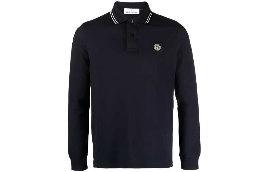 Stone Island Compass-motif piqué polo shirt