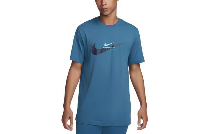 Nike Nike T Shirts Men's Blue Crew Neck Moderate Straight Fit