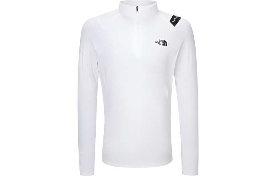 THE NORTH FACE T Shirts Men's White Stand Collar Moderate Straight Fit