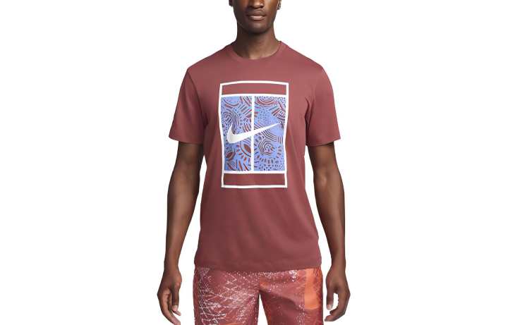 Nike Nike T Shirts Men's Peach Crew Neck Moderate Straight Fit