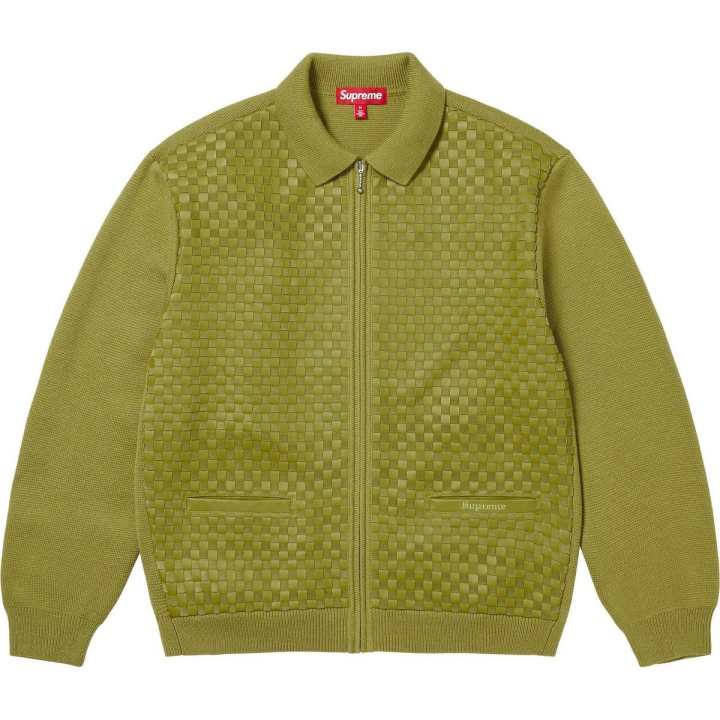 Supreme Supreme Woven Leather Zip Up Cardigan FW24