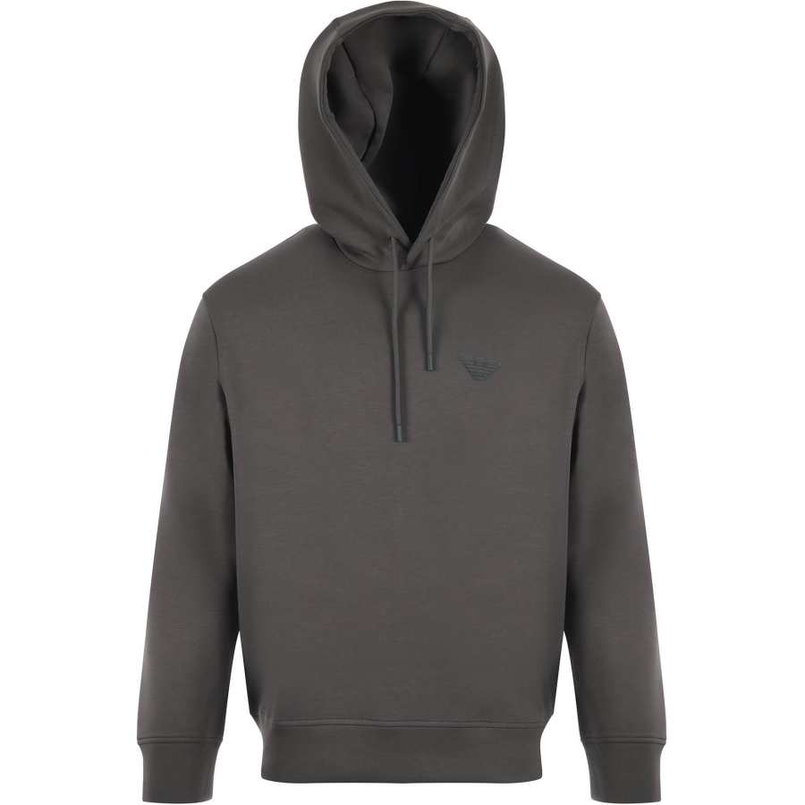 EMPORIO ARMANI Logo Embroidered Drawstring Hoodie