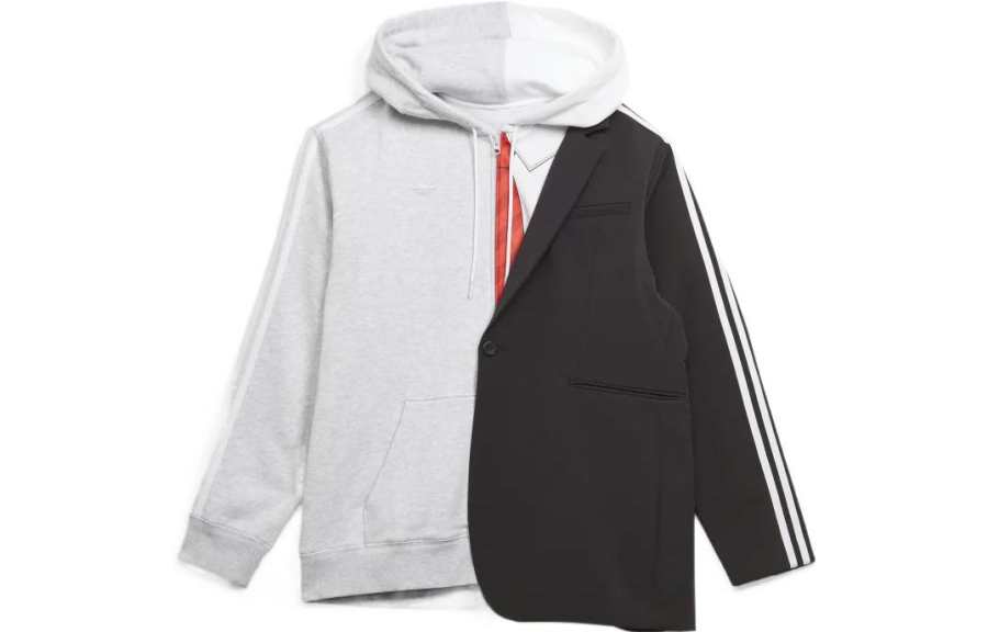 Adidas Originals Kerwin Frost Collection Jackets Men's Light Heather Gray/Black Hooded Moderate Other