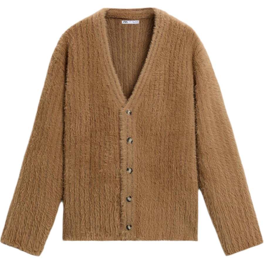 ZARA Knitwear Men's V Neck Moderate Cardigan